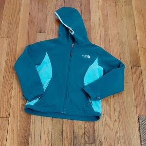 The North Face GirlsTeal and Aqua Hooded Jacket Sz M